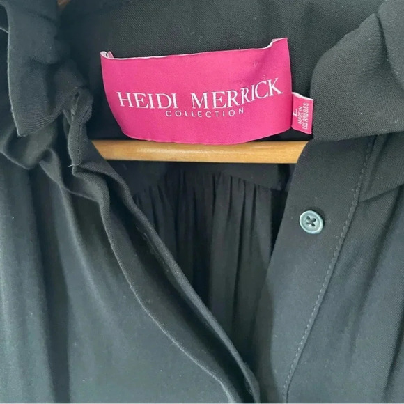 Heidi Merrick Collection Wightman Kaftan Black Long Sleeve Midi Dress Size Large - Picture 7 of 12